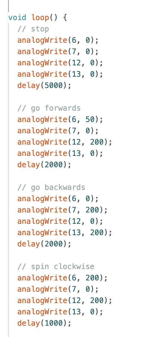 Open loop motor code